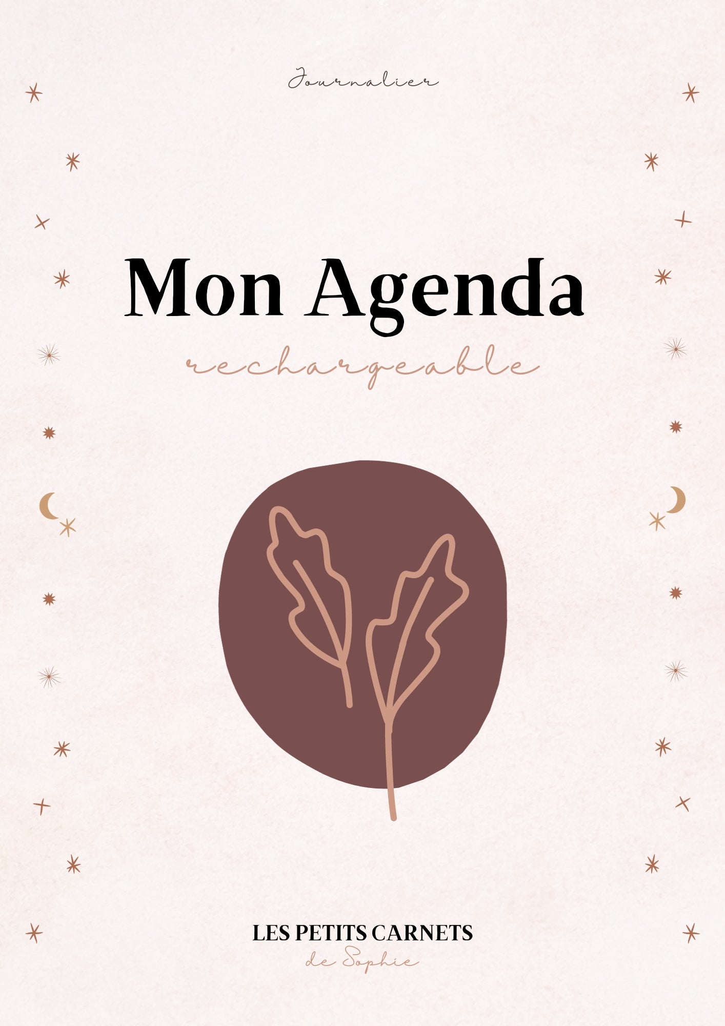 Agenda journalier non daté rechargeable - Harmonie Céleste