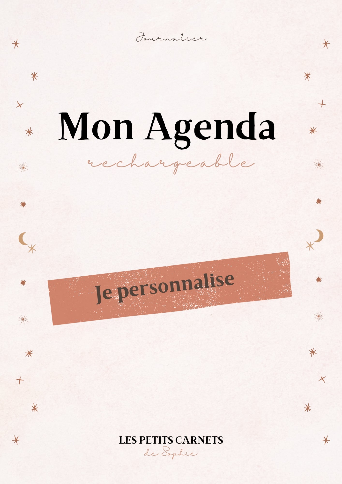 Agenda journalier non daté rechargeable personnalisable - Harmonie Céleste