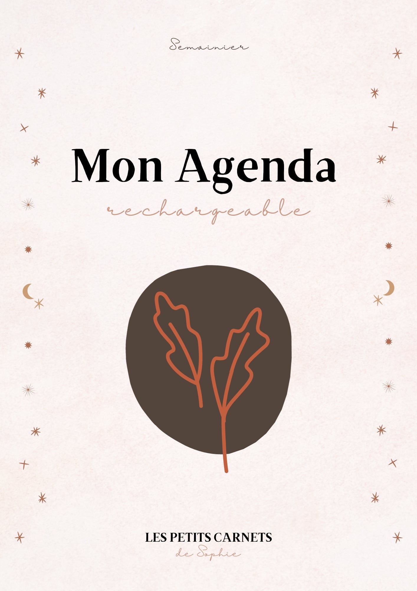 Agenda semainier non daté rechargeable - Harmonie Céleste