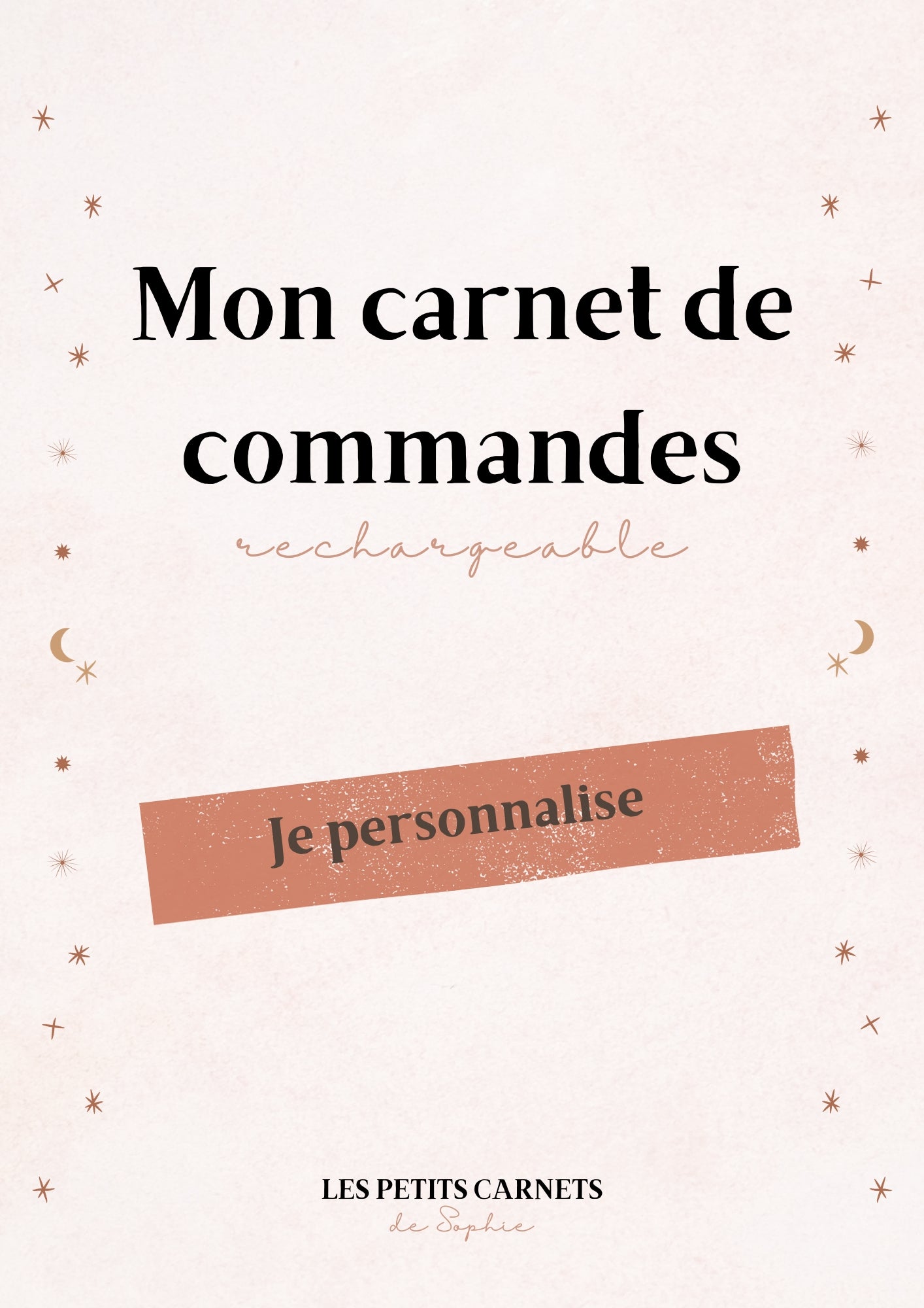 Carnet de commandes rechargeable et personnalisable - Harmonie Céleste
