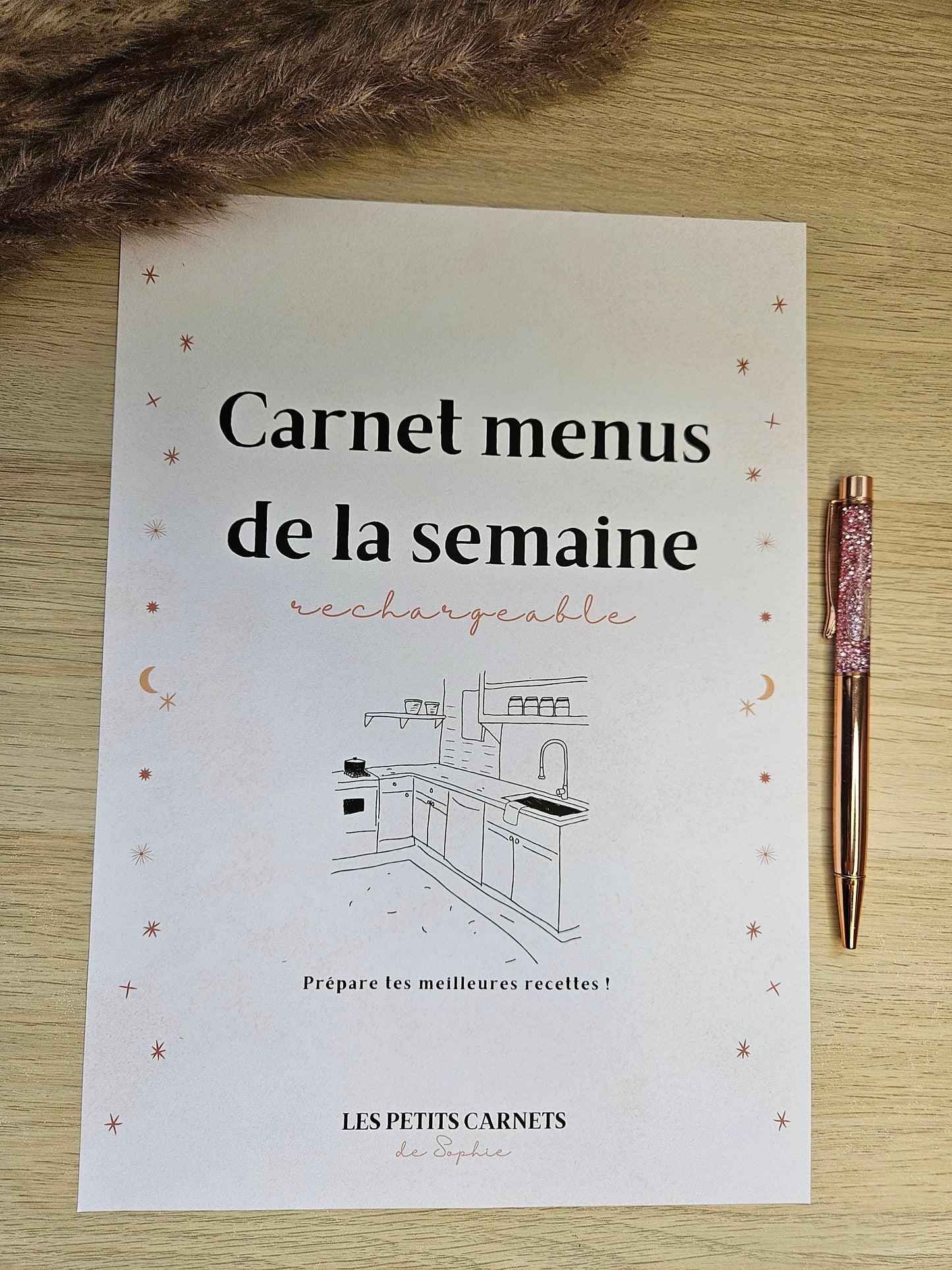 Carnet menus de la semaine pour une organisation des repas - Harmonie Céleste