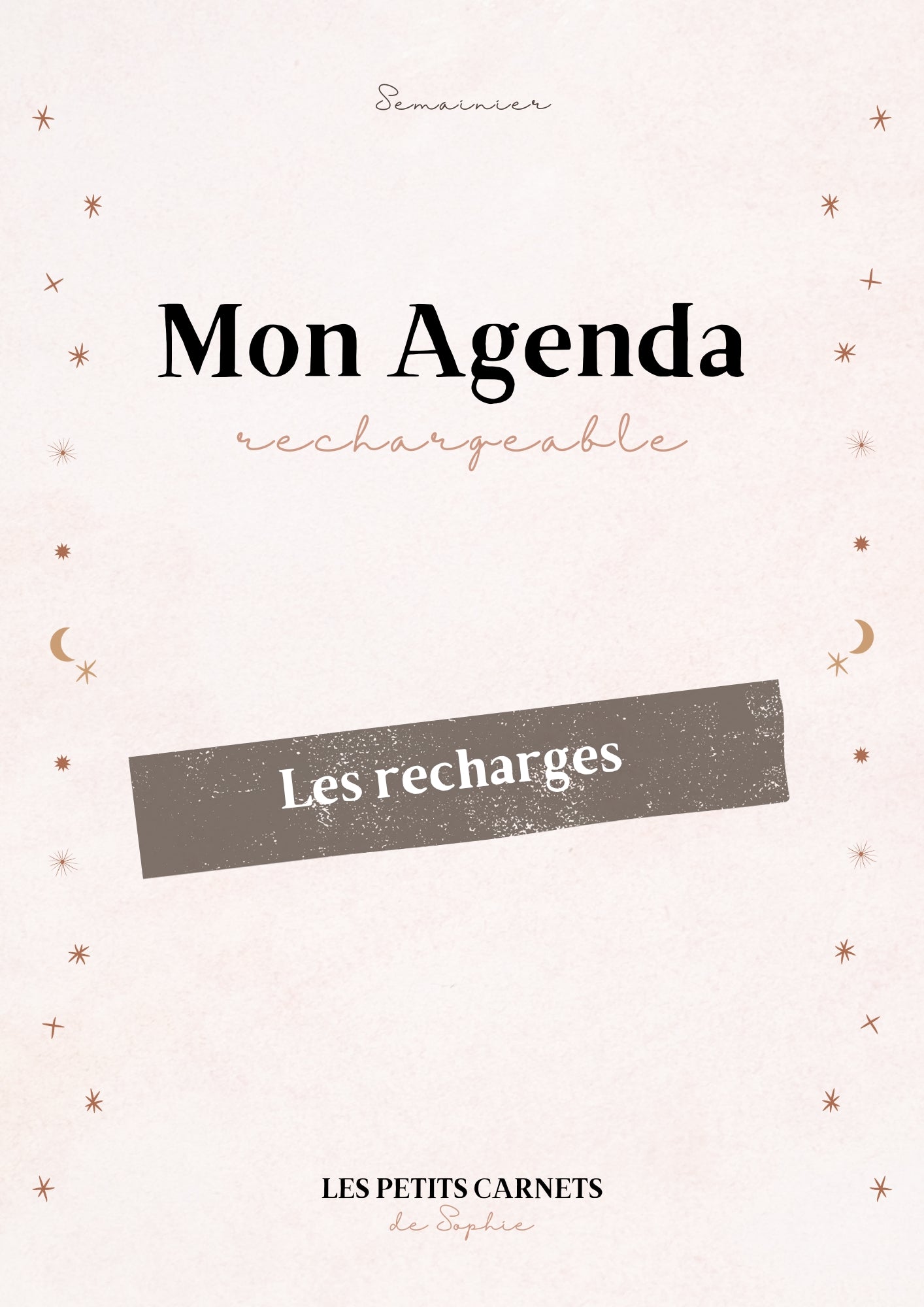 Recharge agenda semainier non daté rechargeable - Harmonie Céleste