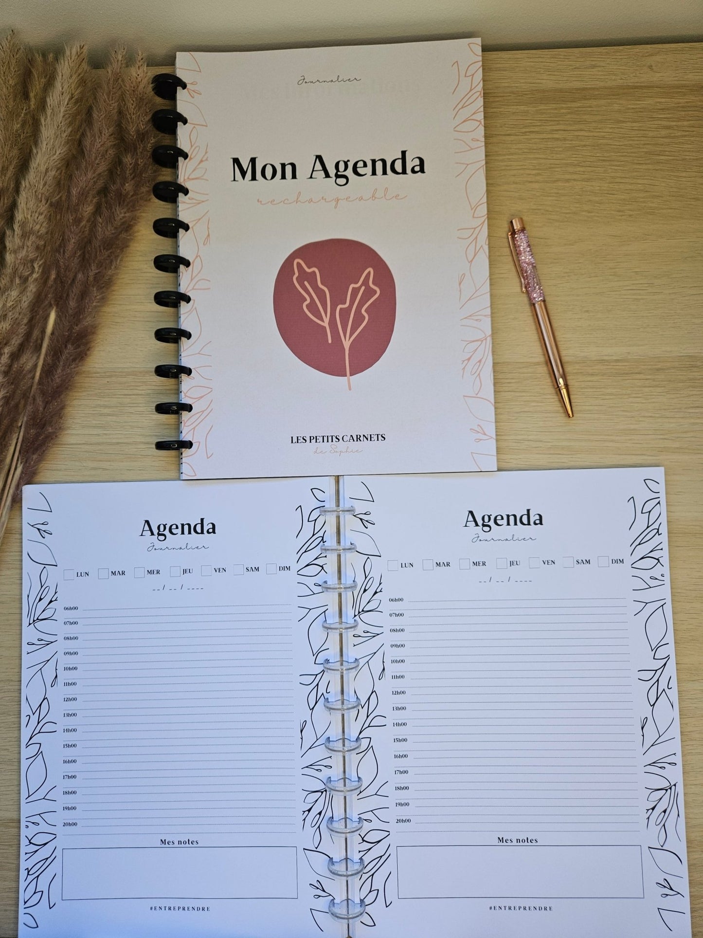 Agenda journalier non daté rechargeable pour small business - Nature