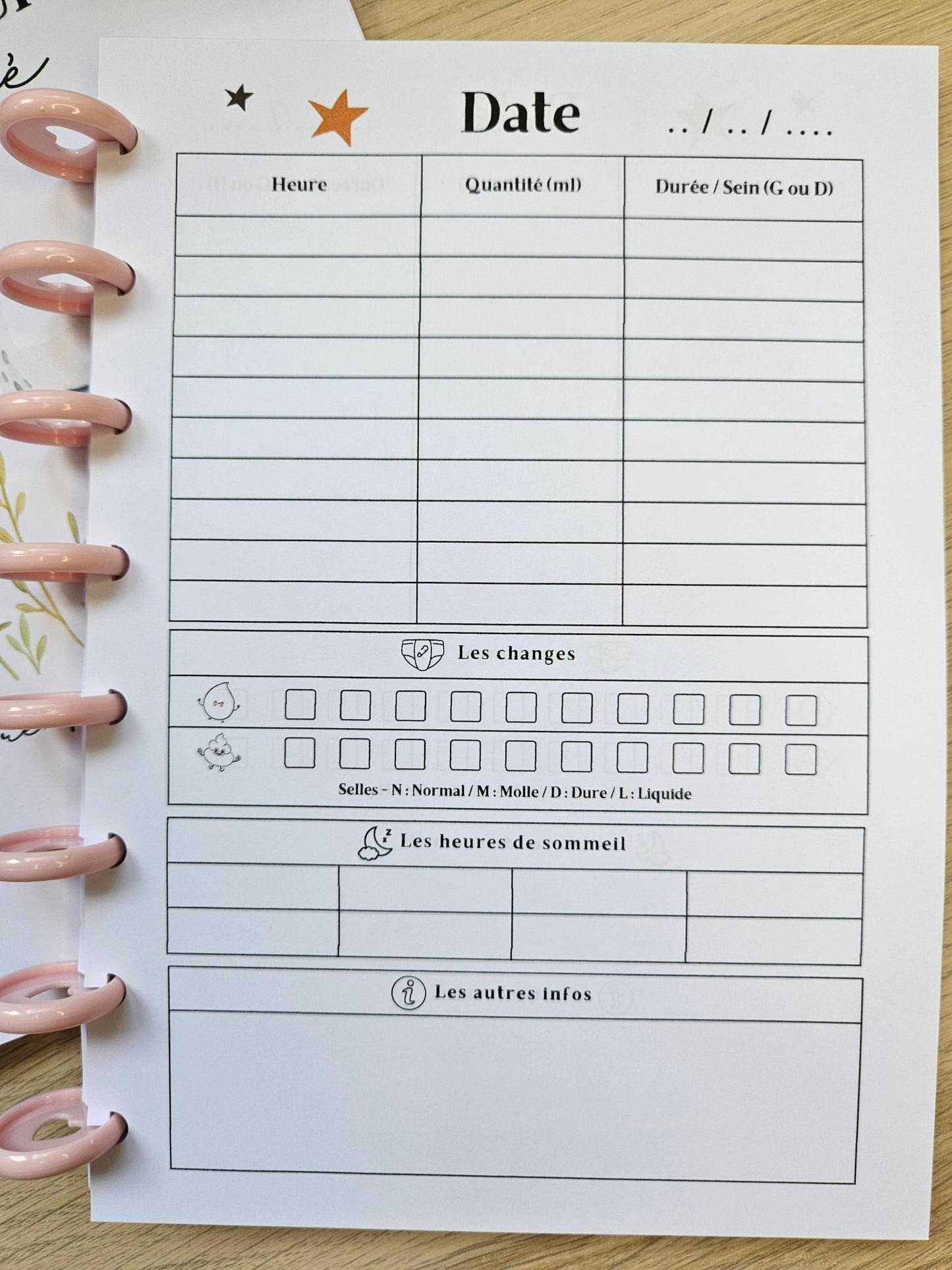 Carnet suivi de bébé suivi repas changes et sommeil - Future maman - Cadeaux de naissance