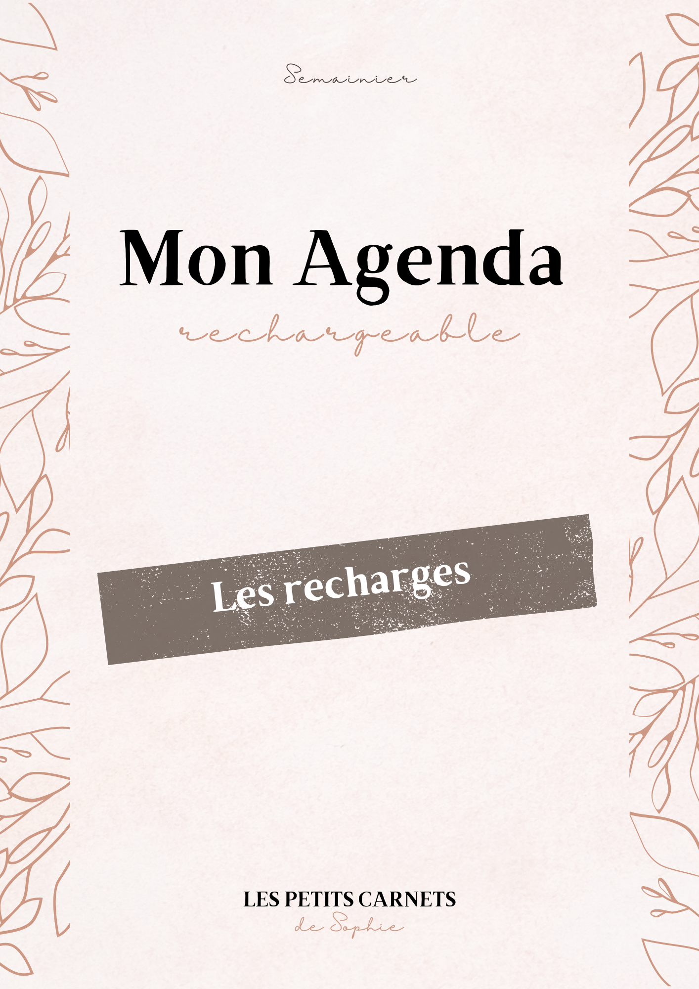Recharge agenda semainier non daté rechargeable - Nature