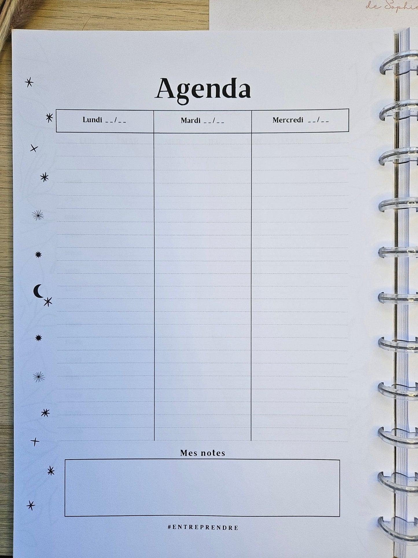 Recharge agenda semainier non daté rechargeable gauche - Harmonie Céleste