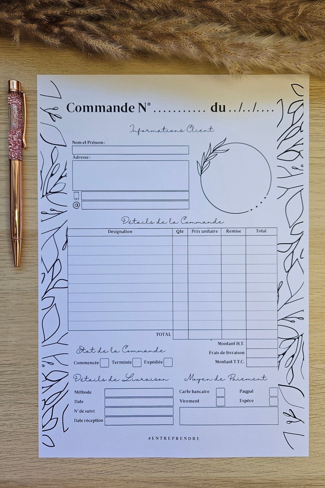 Recharge pour carnet de gestion rechargeable - Commandes - Nature